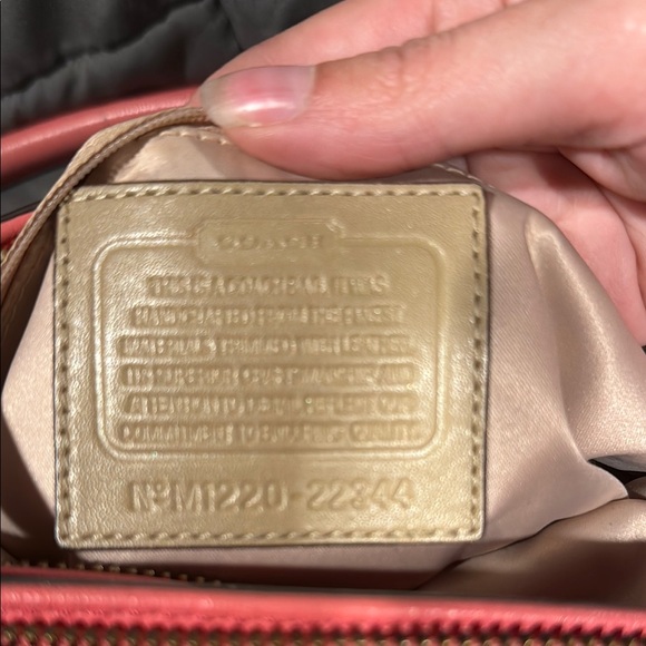 Coach Gold and Pink Shoulder Bag with Signature Monogram - Picture 3 of 4